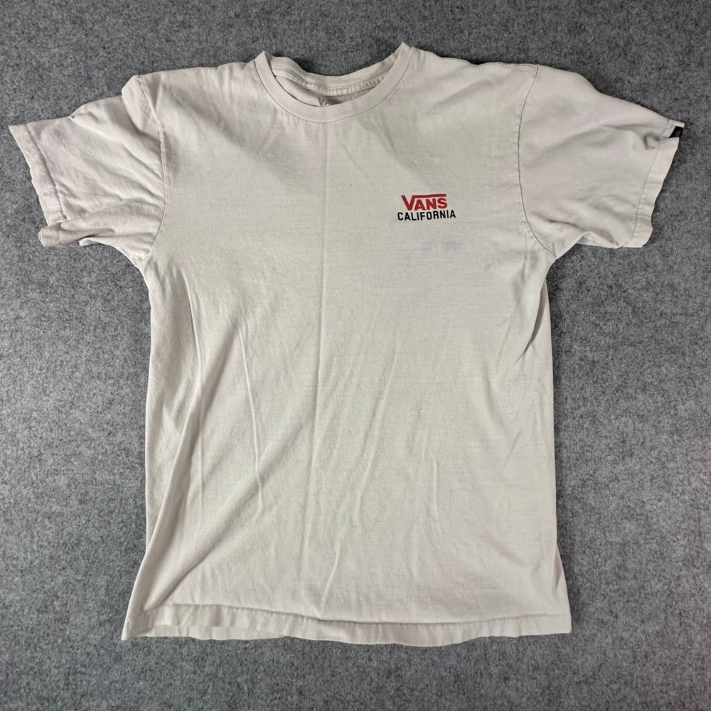 Vans T-Shirt Mens Medium White California Bear Graphic Skateboard Retro